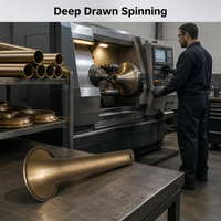 Custom Precision Brass Deep Drawn Spinning Flared Trumpet Bell Parts Musical Instruments OEM Service