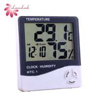 Thermomètre hygromètre numérique LCD, station météo, horloge pour extension de cils, logo privé LAVA