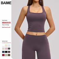Débardeur de sport en Spandex/Nylon brossé pour femme, ajusté, séchage rapide, décontracté, pour la course, le fitness et le yoga 8819