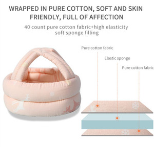 JXB Vente en gros <span class=keywords><strong>Casque</strong></span> de sécurité à motif animal mignon en coton léger de haute qualité réglable pour les enfants qui marchent doux et protecteur - Product Image 4