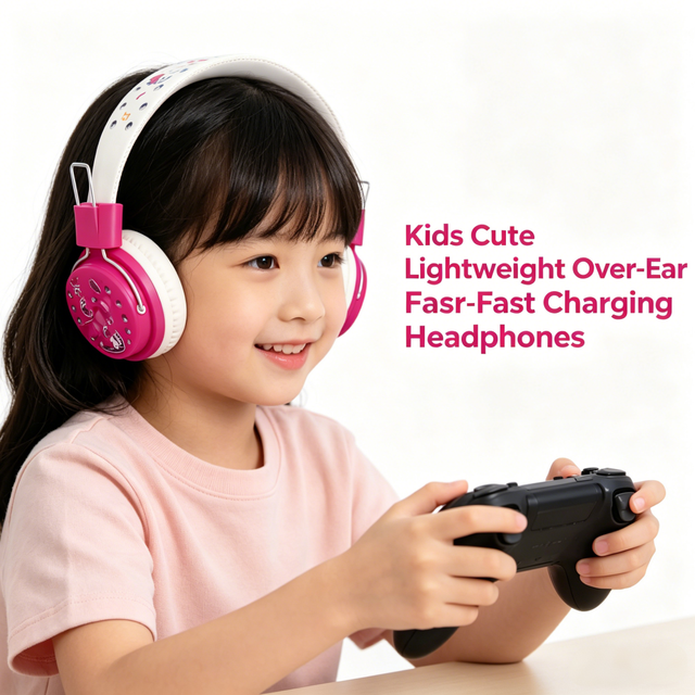 2026 New Kids Cute 15H Over-Ear Wireless Fast Charging Headphones Customized Colors Lightweight for Gaming
