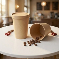 Gobelet en papier jetable Kraft à paroi simple de 8 oz, 12 oz, 16 oz pour café et boissons chaudes