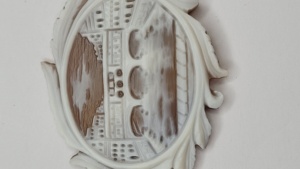 Nouveau Florence 40mm naturel blanc/marron coquille ovale pierre précieuse sculptée à la main Sardonix camée poli Grade AA troisième pierres précieuses en vrac - Product Image 2