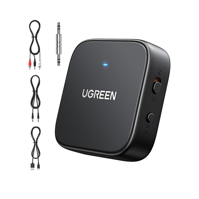 UGREEN  5.2 Transmitter Receiver, Dual Pair Wireless Adapter for Airpods, Headphones, Speakers, TV, PC, MP3, Gym