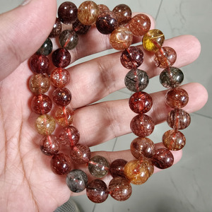 Venta de Pulseras de Cuentas de <span class=keywords><strong>Cuarzo</strong></span> Rutilado Natural de Alta Calidad, Pulseras de <span class=keywords><strong>Cuarzo</strong></span> Rutilado de Colores Variados para Regalos - Product Image 4