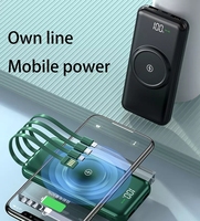 Cargador Inalámbrico de Carga Rápida, Nuevo Modelo 2022, 10000mAh 20000mAh, Banco de Energía Inalámbrico 5 en 1 con Cable Integrado para Teléfono Inteligente