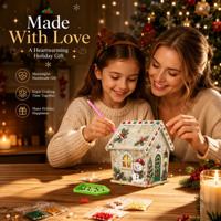 Kit d'art de Noël 3D en perles et diamants pour maison en bois, décoration de Noël DIY, ornement à suspendre pour arbre ou table, cadeau personnalisable