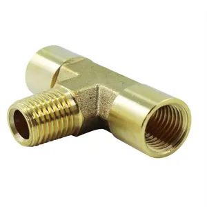 Brass Tee 14" NPT Pipe Fitting T Shape 3-Way Connectors Brass Fitting Plumbing Union