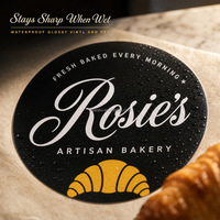 Rouleau d'étiquettes personnalisées en vinyle pour boulangerie, imperméables, écologiques, résistantes à la chaleur, autocollantes, avec logo, pour l'emballage de gâteaux et de pains