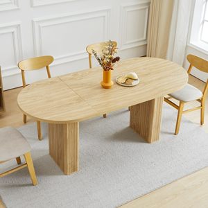 Table à manger ovale moderne en bois extensible SENYU, 6 places, style scandinave, meubles pour la maison - Product Image 1