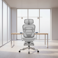 Chaise de bureau ergonomique moderne A008WXY, réglable en hauteur, accoudoirs pivotants à 360°, appui-tête 4D, alliage d'aluminium