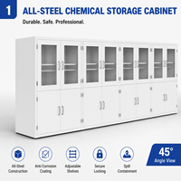 Gabinete de Almacenamiento de Reactivos de Laboratorio de Acero de Doble Puerta Personalizado con Vidrio Templado y Cerradura para Laboratorios Farmacéuticos de I+D y Control de Calidad