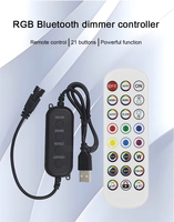 Contrôleur RGB RF24 touches DC5-24V Multifonctionnel et multicolore Application télécommande Bande LED Variateur de luminosité Contrôle de la couleur des lumières