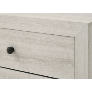 Two <b>Drawers</b> <b>Storage</b> Nightstand White Wash Finish Wooden Bedroom Furniture - Product Image 3