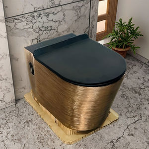 Salle De Bain <span class=keywords><strong>Dore</strong></span> Sanitaire Céramique Murale Wc Toilette Ensemble Couleur Or Luxe Cuvette Prewall Citerne Dissimulée - Product Image 3