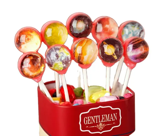 Beautiful Handmade Lollipop high quality star lollipop candy planet design