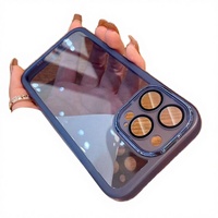 Coque de téléphone antichoc en TPU pour 17/16/15/14/11/12/13 Pro Max/XR/X/XS/7 Plus avec protection d'objectif, style Ins, électroplaquée