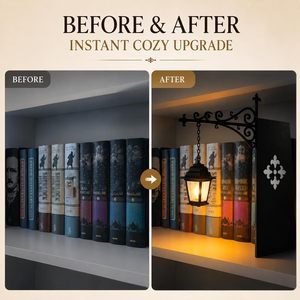 Library Lantern Decorative Bookshelf <b>Lighting</b> Warm Glow Metal <b>Wall</b> <b>Sconce</b> For Reading Nook With Touch Control And Plastic Shade - Product Image 4