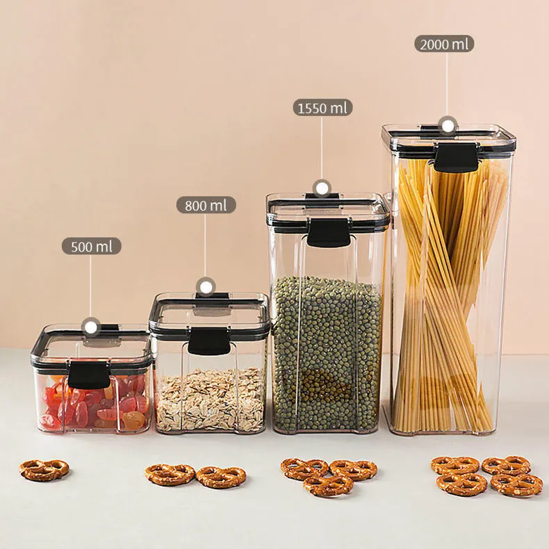 Hot Selling Fridge Kitchen Storage Container Box Stackable Transparent Airtight Food Storage Containers Set