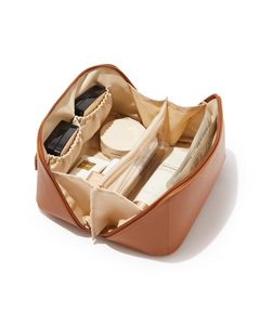 Sac de toilette en cuir PU personnalisé avec lettre brodée, grande capacité, portable, organiseur de cosmétiques de <span class=keywords><strong>voyage</strong></span> - Product Image 6