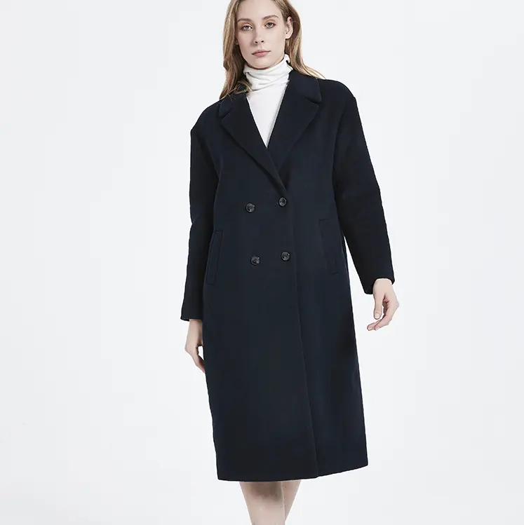 Hot sale new fashion winter long lady cashmere wool coat double winter long lady cashmere coat