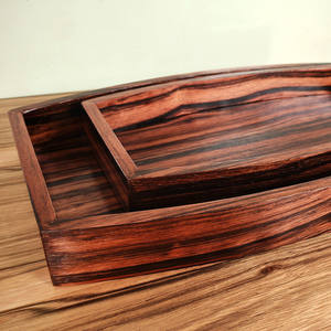 SanHui OEM & ODM Zebrawood Ovale Rectangle Plateaux En Bois Plateaux De Service Salon Stockage Durable Facile À Nettoyer Aliments Collations Fruits - Product Image 4