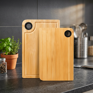 Ensemble de planches à découper en bambou rectangulaires antidérapantes avec rainure pour les jus, lavables au lave-vaisselle, blocs de découpe pour la cuisine - Product Image 3