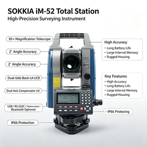 Estación Total Sokkia IM52 de Alta Precisión (5 Segundos) con Medición EDM sin Reflector y Apuntamiento Automático para Topografía, Ingeniería y Construcción - Product Image 3