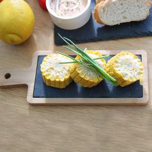 Usine en gros Rectangle Charcuterie planches de service <span class=keywords><strong>ardoise</strong></span> naturelle et planche de bois avec poignée pour pendaison de crémaillère - Product Image 4