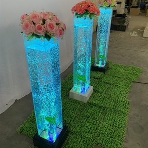 RVB led bulle d'eau aquarium acrylique <span class=keywords><strong>fleur</strong></span> pilier hôtel restaurant meubles - Product Image 2