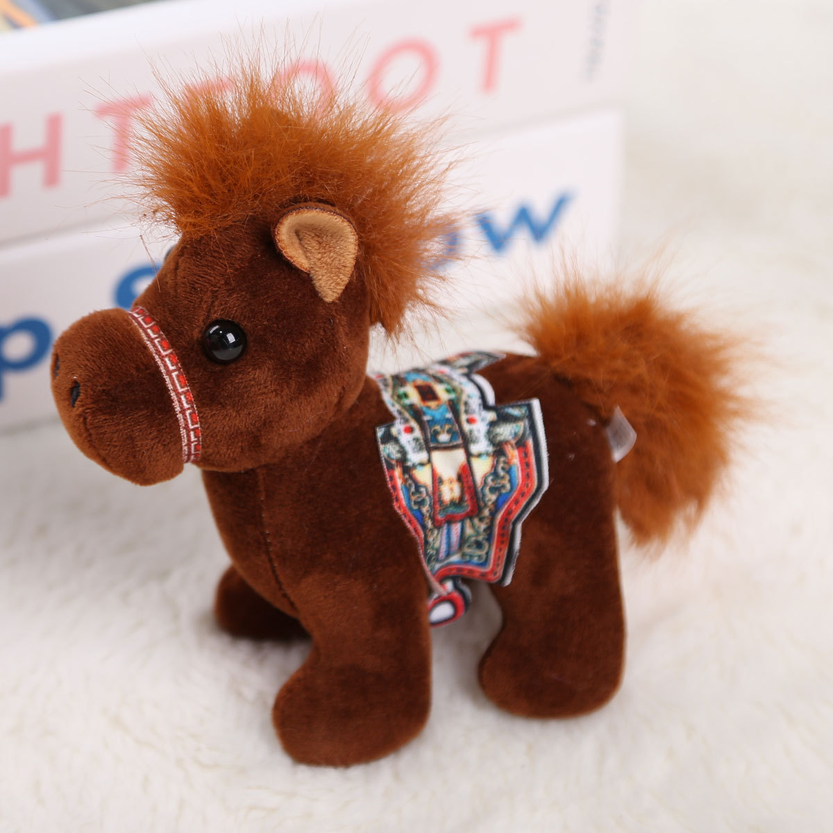 Puledro Pony con Sella da 10 cm - Marrone Scuro