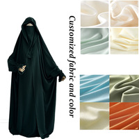 Jilbab papillon personnalisé une pièce avec bouton et cordon de doigt vêtements islamiques pour femmes fabricant de robes musulmanes Eid Jilbab