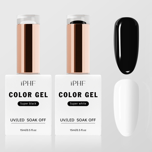 Haute Pigment Super Noir et Blanc UV Gel <span class=keywords><strong>Vernis</strong></span> <span class=keywords><strong>Semi</strong></span>-<span class=keywords><strong>Permanent</strong></span> À Base D'eau Gel <span class=keywords><strong>Vernis</strong></span> À Ongles pour Manucure Française Ongles Peinture - Product Image 4
