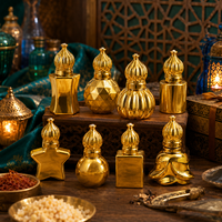 Flacon de parfum en verre électroplaqué or 6ml 12ml 15ml, flacon vide pour huiles essentielles, flacon d'attar arabe, fiole en verre rechargeable