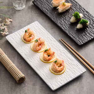 Piatto rettangolare in ceramica per Sushi negozio al dettaglio con piatto piatto di porcellana Color nero opaco piatto da portata Japandi Assiette - Product Image 1