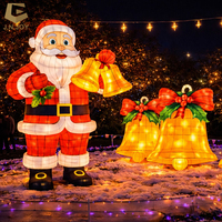 Große Outdoor-Weihnachts-Lebkuchenmann-Beleuchtungsinstallation für Freizeitparks, Einkaufszentren und Festivals