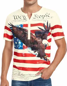 Gut getragenes Golf-Polo-Hemd für Herren amerikanisches Adler-Polo-Hemd Herren patriotische amerikanische Flagge Herren Tennis-Polos-Hemden Volldruck