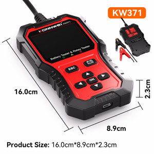 KW371 深循环电池测试仪继电器诊断工具，适用于太阳能、船舶、房车、高尔夫球车、AGM、GEL、锂电池，4针、5针继电器 - Product Image 1