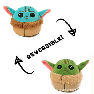 Peluche <span class=keywords><strong>Yoda</strong></span> bébé avocat personnalisée en gros, <span class=keywords><strong>jouet</strong></span> en peluche réversible à double face avec expressions pour enfants, jouets de dessin animé - Product Image 4