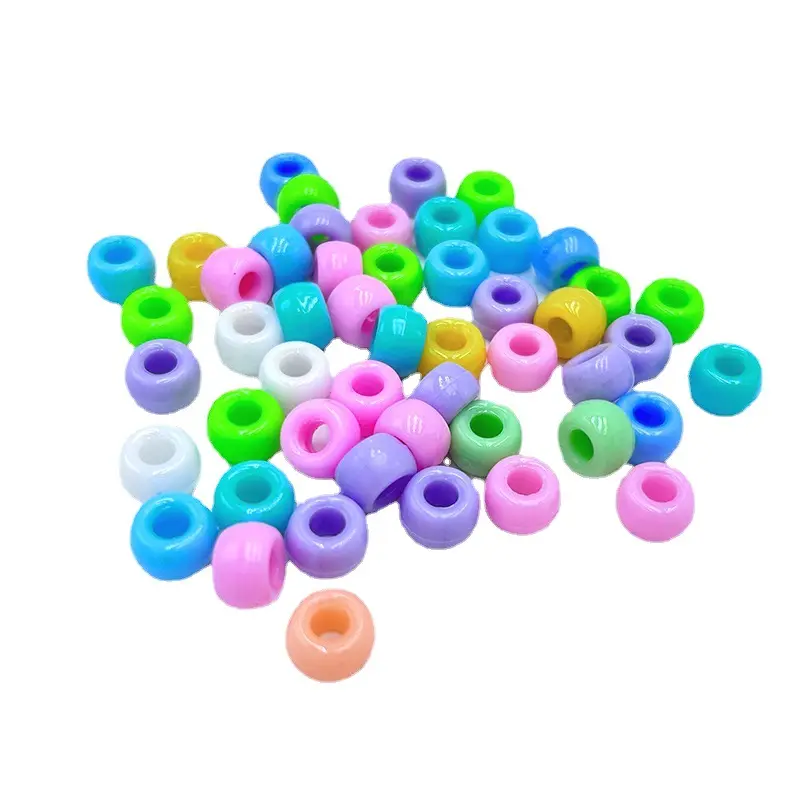 Mylulu parrucca treccia 6*9MM 100 pezzi Per borsa Pony perline allentate perline colorate acrilico braccialetto fai da te collana Kit di creazione di gioielli fai da te perline