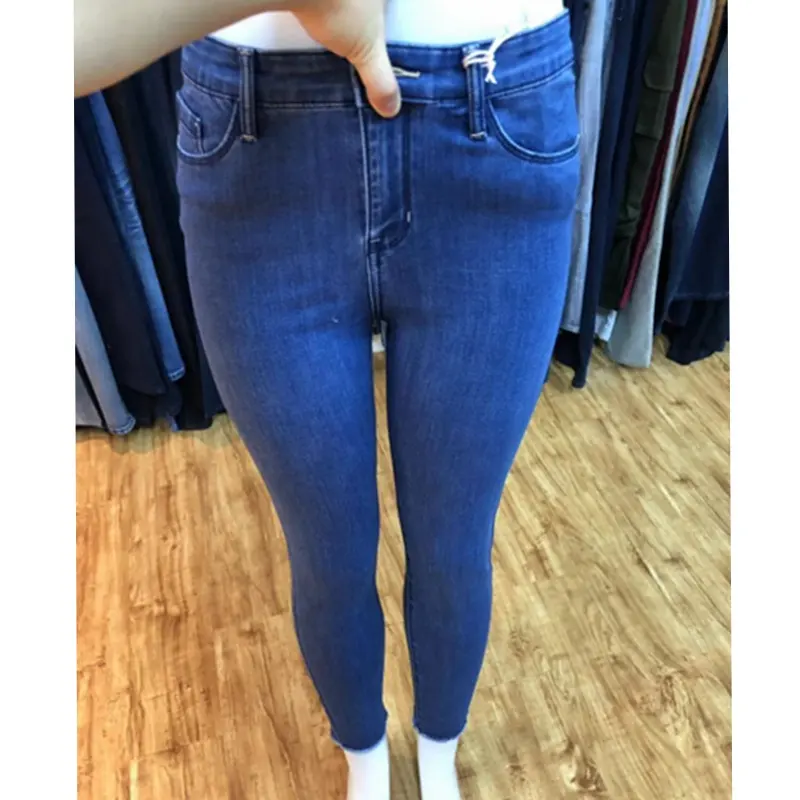 Celana Jeans Wanita Pinggang Tinggi, Celana Denim Biru, Stok Besar, Baru