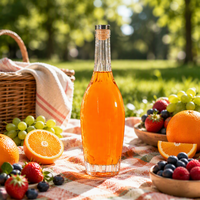 Offre Spéciale – Bouteille en Verre Super Flint 500ml 750ml pour Liqueur, Vodka, Tequila, Whisky avec Bouchon Noir – En Vente