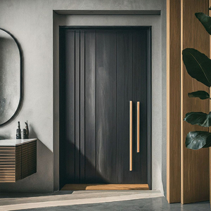 Porte d'entrée en aluminium sur mesure ZEKIN, porte extérieure moderne pour maison résidentielle, design sécurisé et ignifuge - Product Image 5