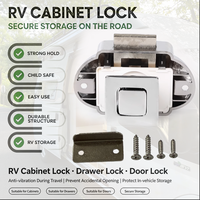 Serrure à bouton-poussoir sans clé pour camping-car, trou rond de 26 mm, panneau de 15-18 mm, loquet d'armoire en ABS pour camping-car, caravane, OEM