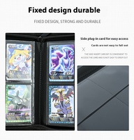 Álbumes de Fotos de Cuero PU con 4 Bolsillos, Carpeta Premium con Carga Superior para Tarjetas Coleccionables y de Intercambio