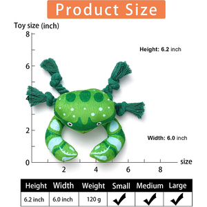 Juguetes de Peluche <span class=keywords><strong>para</strong></span> Perros con Forma de Cangrejo, Personalizables al por Mayor, con Papel Arrugado <span class=keywords><strong>y</strong></span> Sonido, <span class=keywords><strong>para</strong></span> Cachorros, Entretenimiento Diario <span class=keywords><strong>y</strong></span> Limpieza Dental - Product Image 2