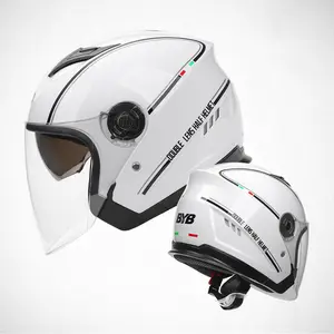 OEM Byb Vélo électrique Casque à double lentille Casque de moto Cyclisme Crash Moto 3/4 Casque ouvert