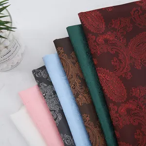 Özel % 100% polyester brokar paisley kumaş yumuşak jakarlı astar kumaş elbise ceket konfeksiyon fabrikası