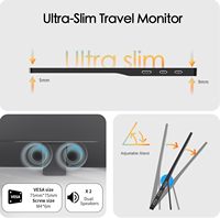 Monitor Portátil Ultrafino de 15.6 Pulgadas Full HD 1080p IPS con Altavoz Integrado, USB-C Plug-and-Play para Segunda Pantalla para Portátiles