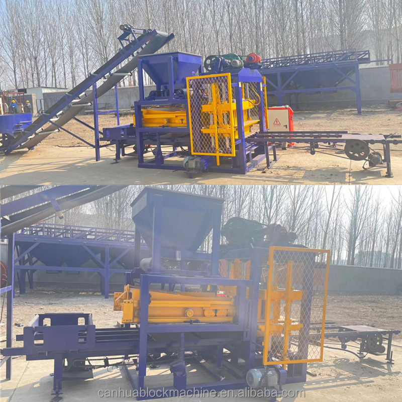 QT4-25 fully automatic co<em></em>ncrete hollow insulated brick block molding machine production line